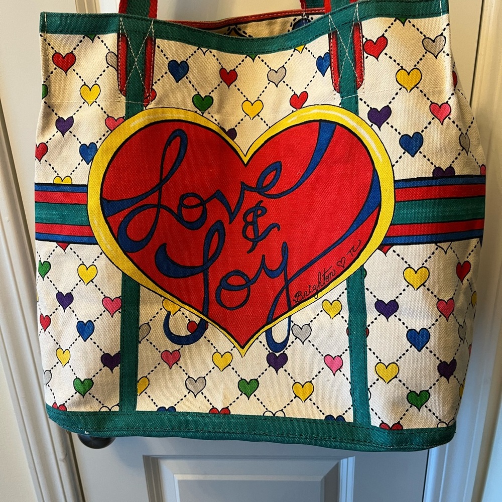 Red and Green Heart Pattern Tote Bag